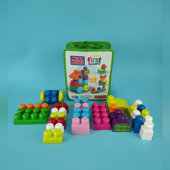 Mega Bloks First Builders 29 pc Building Blocks Set with Zip Bag VG - Picture 6 of 6